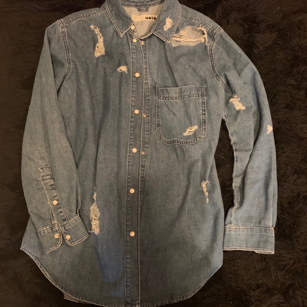 Top shop Jean button up